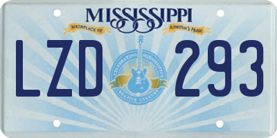 MS license plate LZD293