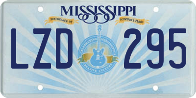 MS license plate LZD295