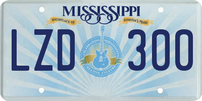 MS license plate LZD300