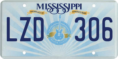 MS license plate LZD306