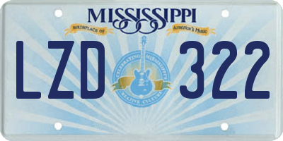 MS license plate LZD322