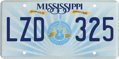 MS license plate LZD325