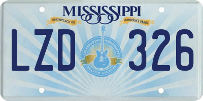 MS license plate LZD326