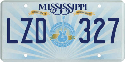 MS license plate LZD327