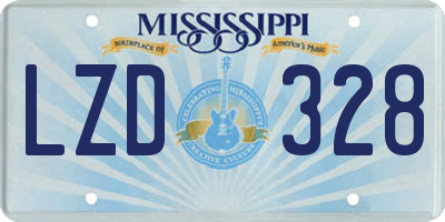 MS license plate LZD328