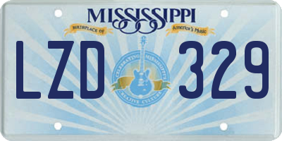 MS license plate LZD329