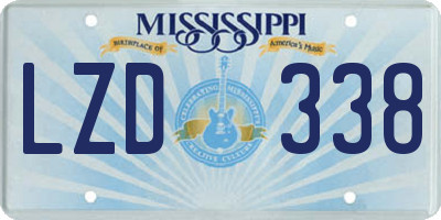 MS license plate LZD338
