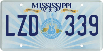 MS license plate LZD339