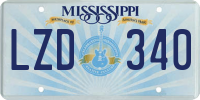 MS license plate LZD340