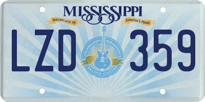 MS license plate LZD359