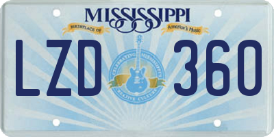 MS license plate LZD360