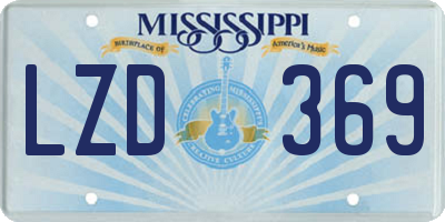 MS license plate LZD369