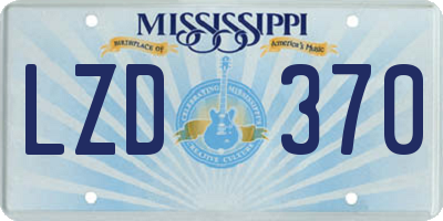MS license plate LZD370