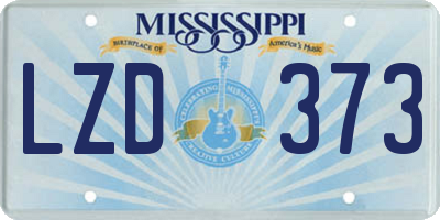 MS license plate LZD373