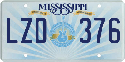 MS license plate LZD376