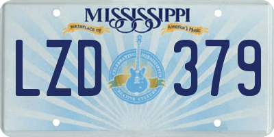 MS license plate LZD379