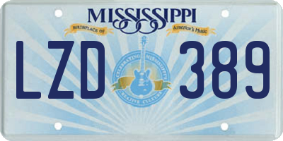 MS license plate LZD389