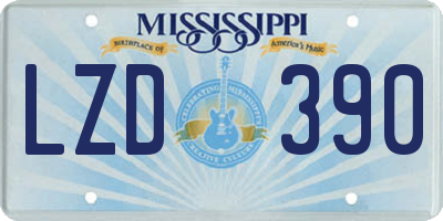 MS license plate LZD390