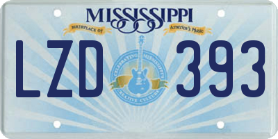 MS license plate LZD393