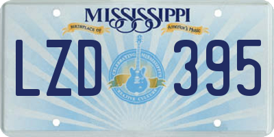 MS license plate LZD395