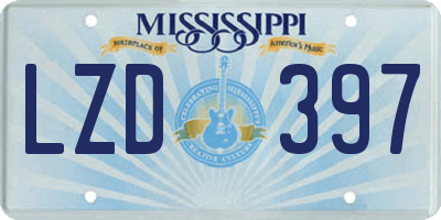 MS license plate LZD397
