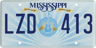 MS license plate LZD413