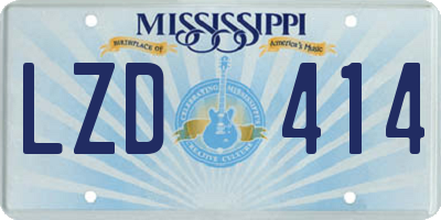 MS license plate LZD414