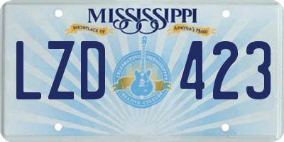 MS license plate LZD423