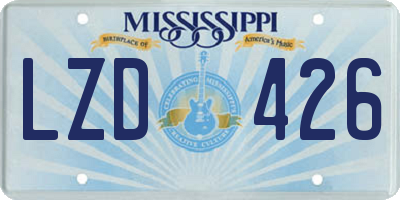 MS license plate LZD426