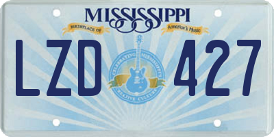 MS license plate LZD427