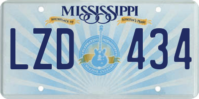 MS license plate LZD434
