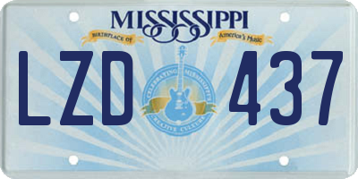 MS license plate LZD437