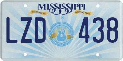 MS license plate LZD438