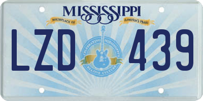 MS license plate LZD439