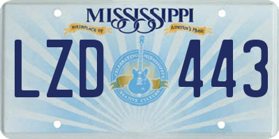 MS license plate LZD443