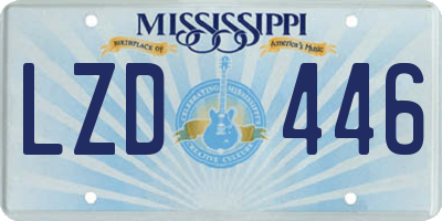 MS license plate LZD446