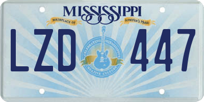 MS license plate LZD447