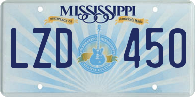 MS license plate LZD450