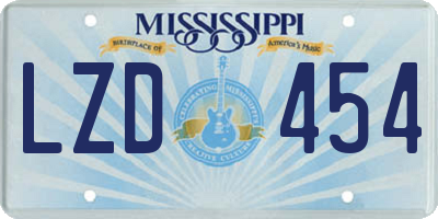 MS license plate LZD454