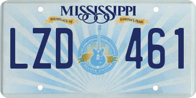MS license plate LZD461