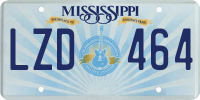 MS license plate LZD464