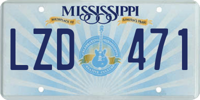 MS license plate LZD471