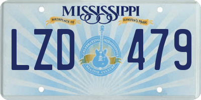 MS license plate LZD479