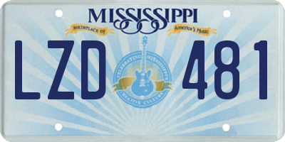 MS license plate LZD481