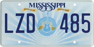 MS license plate LZD485