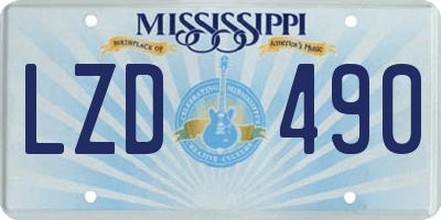 MS license plate LZD490