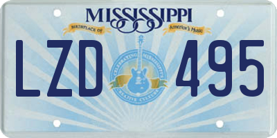 MS license plate LZD495