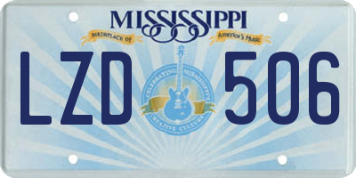MS license plate LZD506