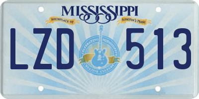 MS license plate LZD513