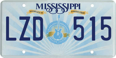 MS license plate LZD515